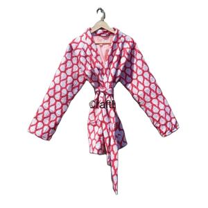 Veste bomber en coton pour femme, faite à la main, matelassée, tricotée, réversible, respirante, écologique, à séchage rapide, à rayures, imprimée en blocs, à motifs floraux - Product Image 4