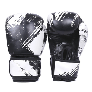 Professional Boxing Gloves Faux Leather Dripping Print <b>Velcro</b> Closure Adjustable Wrist <b>Strap</b> for Adults Martial Arts Training - Product Image 3