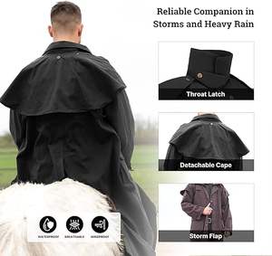 Impermeable para montar a caballo, de PU, con capucha, para hombre, muy vendido. - Product Image 3