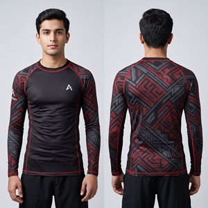 Vente en gros OEM Rashguard d'entraînement MMA à manches longues, respirant, haute élasticité, haut de compression pour grappling, fournisseur en gros - Product Image 5