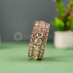 Anillo de eternidad con diamantes redondos cultivados en laboratorio, diseño moderno, en oro rosa, para mujer, de proveedor indio. - Product Image 3