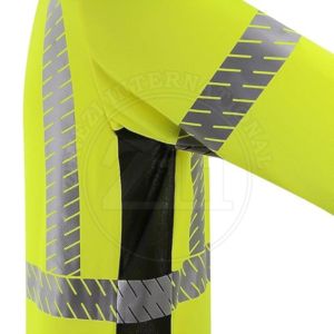 Camiseta de Manga Larga Fluorescente de Alta Visibilidad Reflectante FR, ANSI Clase 1, Impermeable, con Luz LED Intermitente, Ropa de Seguridad Transpirable - Product Image 3