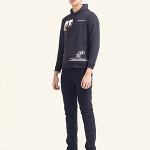 Sweat à capuche oversize en molleton français avec logo personnalisé ODM pour homme, en coton épais mélangé, épaules tombantes, style streetwear hiver, doublé - Product Image 2