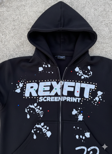 Sudaderas con Pedrería Personalizadas de Alta Calidad, Sudaderas Unisex con Cremallera, Hombros Caídos, Logotipo Bordado con Apliques, las Más Demandadas por los Clientes - Product Image 4