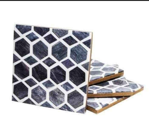 New Arrival Custom Size MDF Resin Inlay Coasters Set Latest Design Coffee <b>Cup</b> <b>Mat</b> Tabletop Pads - Product Image 3