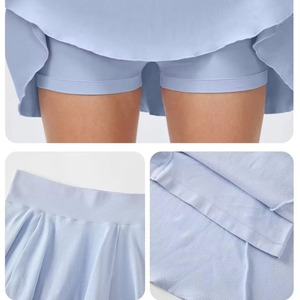 Jupe plissée personnalisée pour femme, taille haute, 2 en 1, sportive, pour la course à pied, le tennis, le paddle, le golf, le pickleball, avec poche - Product Image 3
