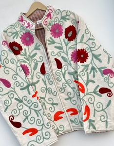 Chaqueta Bomber de Lona de Pato Bordada con Diseño Suzani, Reversible, Ecológica, Unisex para Invierno - Product Image 5