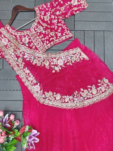 New <b>Top</b> Selling Green Indian Pakistani Designer Navratri Lehenga Choli Dupatta Georgette Sequin Work <b>Wedding</b> Party Ready-Made - Product Image 2