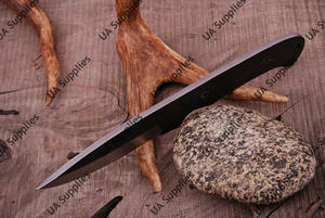 Couteau de chasse et de camping multifonctionnel à lame fixe en acier au carbone poli fait main, pointe tombante, manche en acier au carbone - Product Image 3