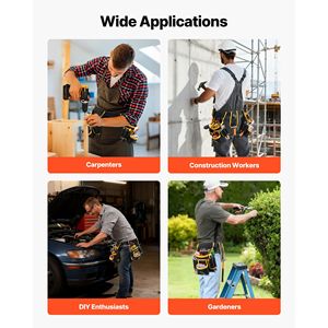 Cintura Porta Attrezzi Magnetica Regolabile a 28 Tasche, Borsa da Lavoro per Elettricisti e Carpentieri, Tasche Staccabili per Utensili - Product Image 3