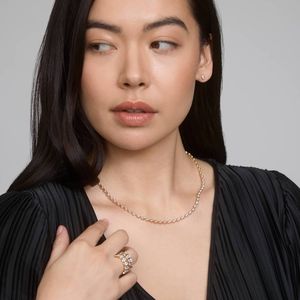 Women's East-West Bezel Luxury Tennis <b>Necklace</b> with 7 CTW Marquise Cut Lab-Grown Diamonds in White Gold - Product Image 4