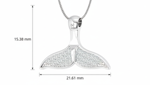 จี้หางนางเงือก/หางวาฬสำหรับผู้หญิง ทำจากทอง 14K และเพชรแท้ |   0.22 กะรัต |   เครื่องประดับคุณภาพสูง มีบริการสั่งซื้อจำนวนมาก - Product Image 2