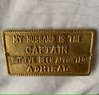 Plaque Nautique Vintage en Laiton pour Bateau, « Mon mari est capitaine », Plaque de Porte de Salle de Bain, Logo Personnalisé, Épaisseur 4mm, pour Hôtel et Complexe Hôtelier
