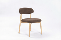 Chaise de salle à manger rembourrée moderne, style nordique, avec pieds en bois massif, fauteuil en tissu, chaise d'appoint minimaliste en polyester pour la maison et le salon