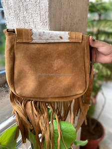 Bolsos con flecos de alta calidad de piel de vaca auténtica de estilo occidental, bolso bandolera de cuero elegante, bolsos bohemios, bolso Vintage elegante gitano - Product Image 6