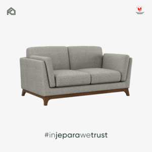 Elegant Modern 2 Seater Fabric <b>Sofa</b> Minimalist Living Room Couch Durable Wooden Base Settee Furniture Indonesian Origin - Product Image 1