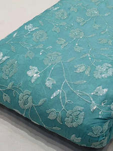 Tissu en dentelle filet doux brodé de perles, motif carré élégant, pour robe de mariée africaine et tenue de soirée - Product Image 2
