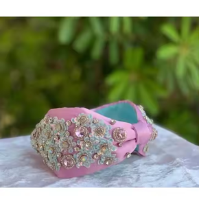 Diadema de flores bordadas a mano con cuentas de semillas, estilo étnico, diadema bordada con cuentas de semillas para niñas - Product Image 3