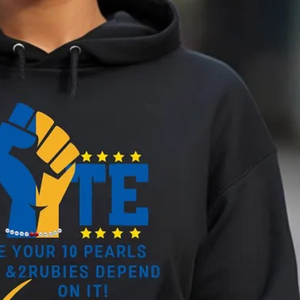 Sudadera con Capucha Personalizada VOTE Negra para Mujer, Sudadera con Capucha Estampada con Gráficos de la Hermandad Griega Sigma Gamma Rho, Sudadera Informal a la Moda - Product Image 2