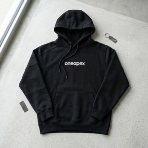 Mens <b>Black</b> Fleece Hoodie Custom Embroidered Logo Pullover <b>Sweatshirt</b> Streetwear Casual Winter Hooded Top - Product Image 1