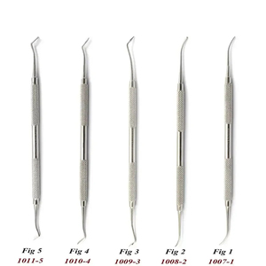 Juego de 5 espátulas dentales Thomas para cera y modelado, instrumentos de relleno manual reutilizables con instrumento de puente óseo de acero inoxidable - Product Image 4