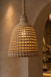 Lámpara Colgante de Ratán Tejido Natural Moderno KOTTRAVAI, Forma de Campana, Iluminación Ambiental Cálida para Cafetería, Restaurante, Sala de Estar - Product Image 6