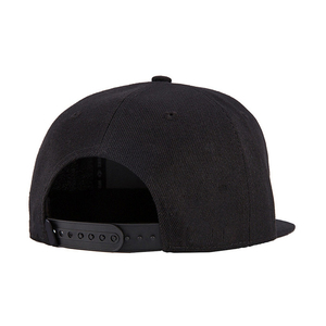 Casquette Snapback avec logo personnalisé, coton noir, panneau avant brodé, unisexe, réglable, 6 panneaux, style streetwear - Product Image 4