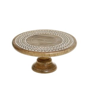 Présentoir à gâteau de luxe en bois de manguier, socle décoratif sculpté, assiette à dessert en bois, support de présentation pour fêtes et mariages - Product Image 1