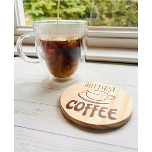 Handmade Oak Wood Bee Coaster Laser Engraved Wooden Drink Coasters Round Rustic Honeycomb Cup Mat for Home Decor Tableware <b>Set</b> - Product Image 2