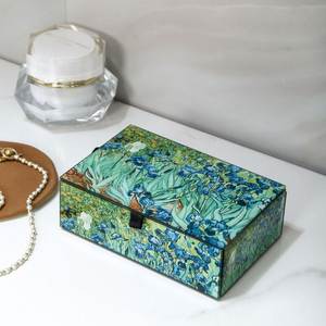 Caja de Madera Personalizada para Joyería Bordada, Bandeja Organizadora de Madera, Empaque de Joyería con Cuentas Multicolores de Lujo - Product Image 3