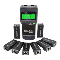 NOYAFA NF-8108M Probador de Cables de Red, Medidor de Longitud de Cable, Localizador de Fallas de Cable, Probador de Mapeo de Cables LAN RJ45 con 8 Controles Remotos