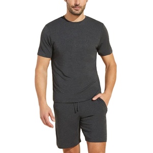 Ensemble de jogging vintage d'été pour hommes Short en velours de coton tissé avec manches courtes Style à motifs 3D - Product Image 5