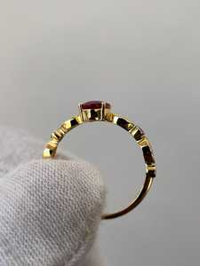 แหวนทับทิมแท้ แหวนทับทิมธรรมชาติ สำหรับวันครบรอบ แหวนเงินแท้ 925 ชุบทอง 14K แหวนหมั้น แหวนแต่งงาน แหวนสัญญา - Product Image 3