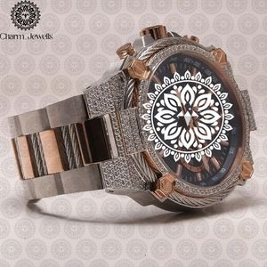 Charm Jewells Luxury Men's Stainless Steel <b>Watch</b> <b>Case</b> 40mm Dial Glass Crystal 20mm Band Mechanical Movement 10 Bar Water - Product Image 5