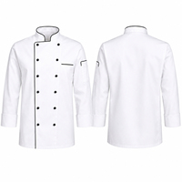 Vestes de chef pour hommes avec logo personnalisé, polyester/coton, uniforme de cuisine professionnel pour le personnel de restaurant, d'hôtel et de restauration, veste de chef