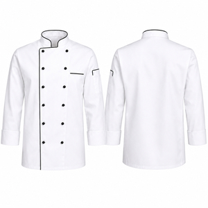 Vestes de chef pour hommes avec logo personnalisé, polyester/coton, uniforme de cuisine professionnel pour le personnel de restaurant, d'hôtel et de restauration, veste de chef - Product Image 4