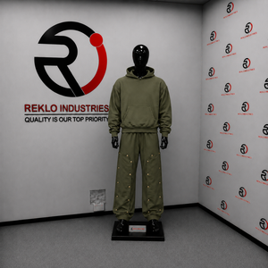 Ensemble de survêtement oversize Olive pour homme, streetwear, sweat-shirt à capuche et pantalon large à boutons-pression, vêtements de sport personnalisés en gros - Product Image 3