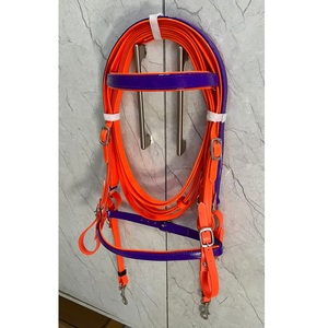 Juego de Brida para Caballo de PVC Naranja con Riendas a Juego, Duradero, Impermeable, Ajustable, con Herrajes de Acero Inoxidable, Marca LLT, 4 Tamaños - Product Image 2