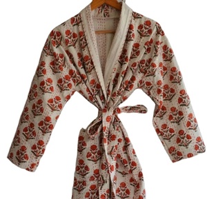 Vintage Kantha longues vestes avec manches longues et poches Design réversible brodé manteau longue veste Kimono indien fait à la main - Product Image 1