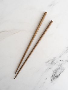 Square Metal <b>Chopsticks</b> Red with Silver Tips Minimalist Design <b>Reusable</b> Flatware - Product Image 4