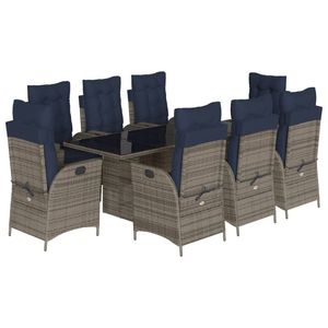 Ensemble de salle à manger de jardin bleu marine et gris - Product Image 2