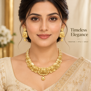 Royal Kundan Floral Necklace Earrings <b>Set</b> | 24K Gold Plated Copper/Brass <b>Jewelry</b> | Trendy Traditional Indian <b>Bridal</b> Party - Product Image 4