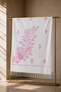 Soft Warm Embroidered Acrylic Floral <b>Shawl</b> with Premium Digital Print Long Fringe Lightweight Reversible Winter <b>Wrap</b> for Women - Product Image 1
