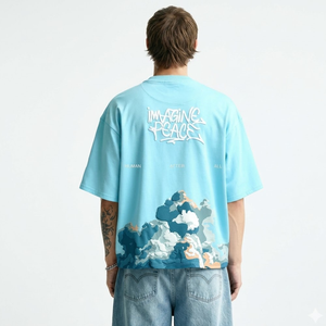 Top Trending Custom Streetwear Tee Cotton Acid <b>Wash</b> T Shirt Oversized <b>Screen</b> Print Short Sleeve Men's T-shirts - Product Image 2