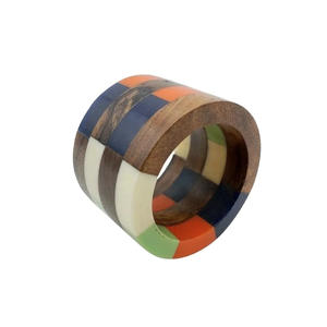 High Quality Modern Vintage-Style Wood & Resin Napkin Ring Holder Handmade Natural Wood Crafts With Wholesale Price - Product Image 3