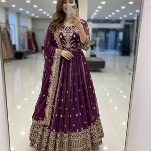 Nuevo Vestido de Diseñador con Conjunto de Dupatta para Mujer, Moderno, de Georgette Sintética, para Bodas y Fiestas - Product Image 1