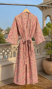 Robe décontractée pour femmes, kimono en coton 100% écologique, impression numérique, haute qualité, longueur cheville, tenue de plage, taille unique - Product Image 2