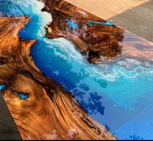 Premium Handmade Hardwood River <b>Table</b> <b>Epoxy</b> Resin Live Edge Dining <b>Table</b> Modern Wooden Furniture for Luxury Homes Hotels - Product Image 4