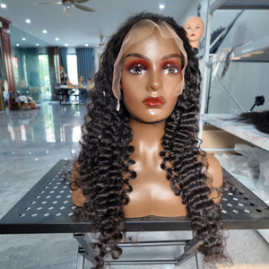 Perruque de cheveux humains vietnamiens de haute qualité, pleine densité, pour ondulations longues et profondes, Super Double Drawn, en cheveux vierges - Product Image 1