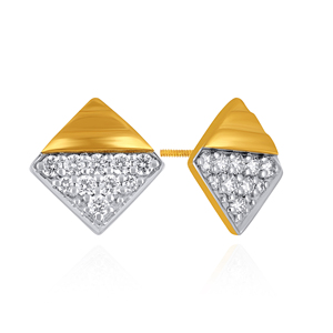 Pendientes de Diamantes Geométricos de Oro Amarillo de 18K, Diamantes Cultivados en Laboratorio con Corte Brillante Redondo, Forma de Cometa, Joyería Fina para Mujer - Product Image 2